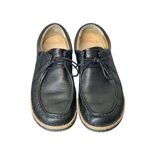 Birkenstock Pasadena Black Pebbled Leather Moccasin Shoes EU 42 L11 M9 Vintage